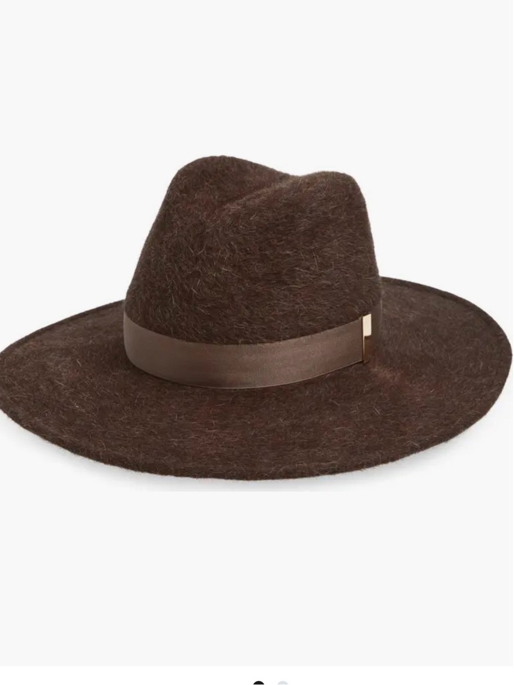 Classic Wide-Brim Felt Fedora Hat in Dark Brown